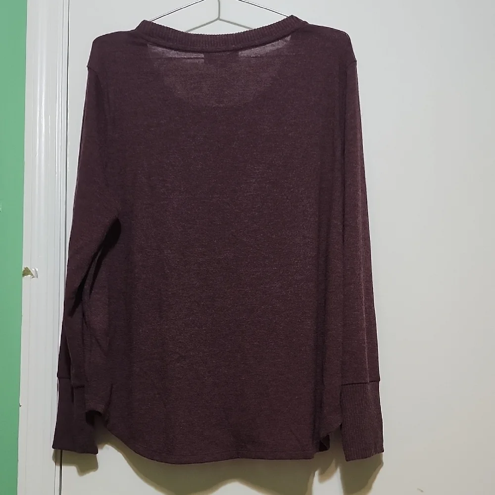 Nine West Burgundy Scoop Neck Pullover Sweater
